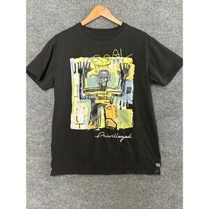 Bleeker & Mercer Graphic‎ T Shirt Black Mens Size Medium Art Print Streetwear